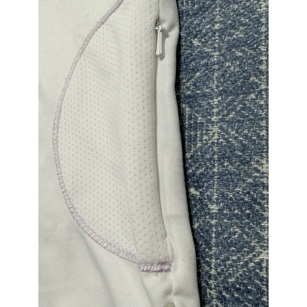Alo Yoga CoolFit White Purple Trim V-Neck Athletic Tank Top Women Sz M NWOT